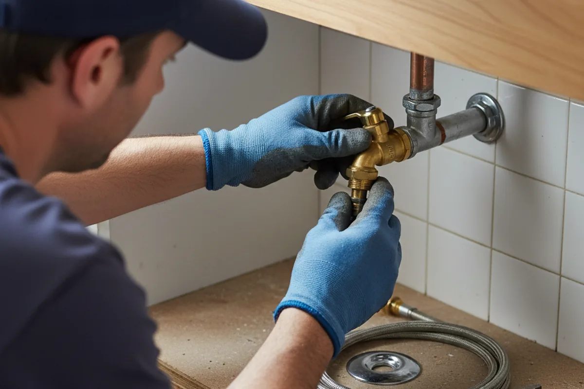 Shutoff valve and fitting work during Burst Pipe Repair in Mahnomen